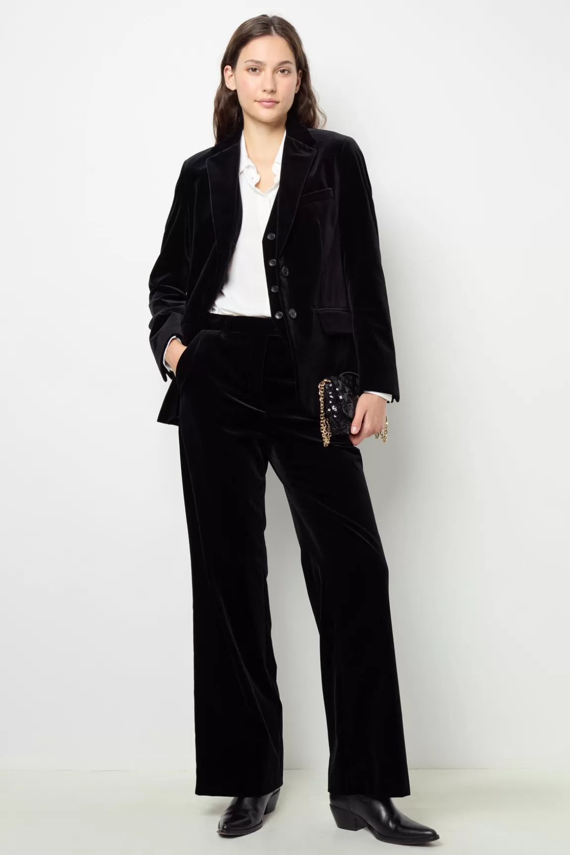 Gerard Darel Blazer droit en velours - MAEVA