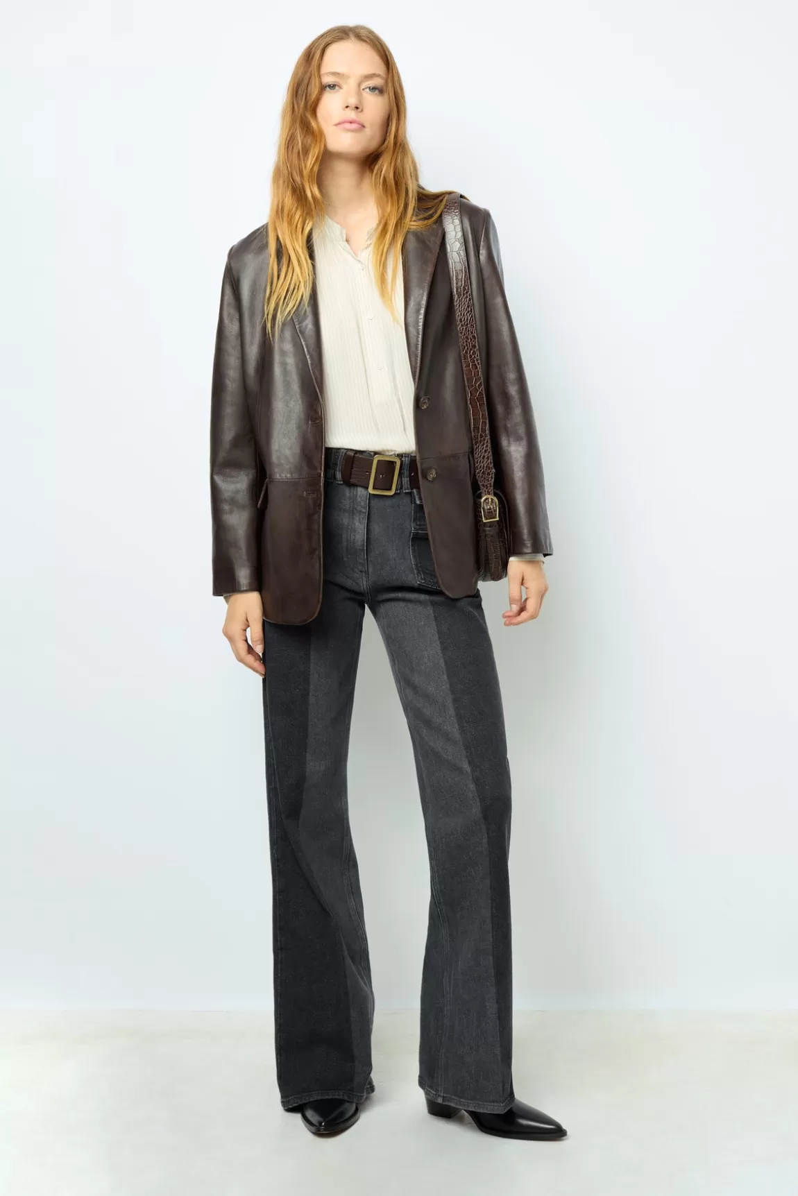 Gerard Darel Blazer en cuir d'agneau - BEA