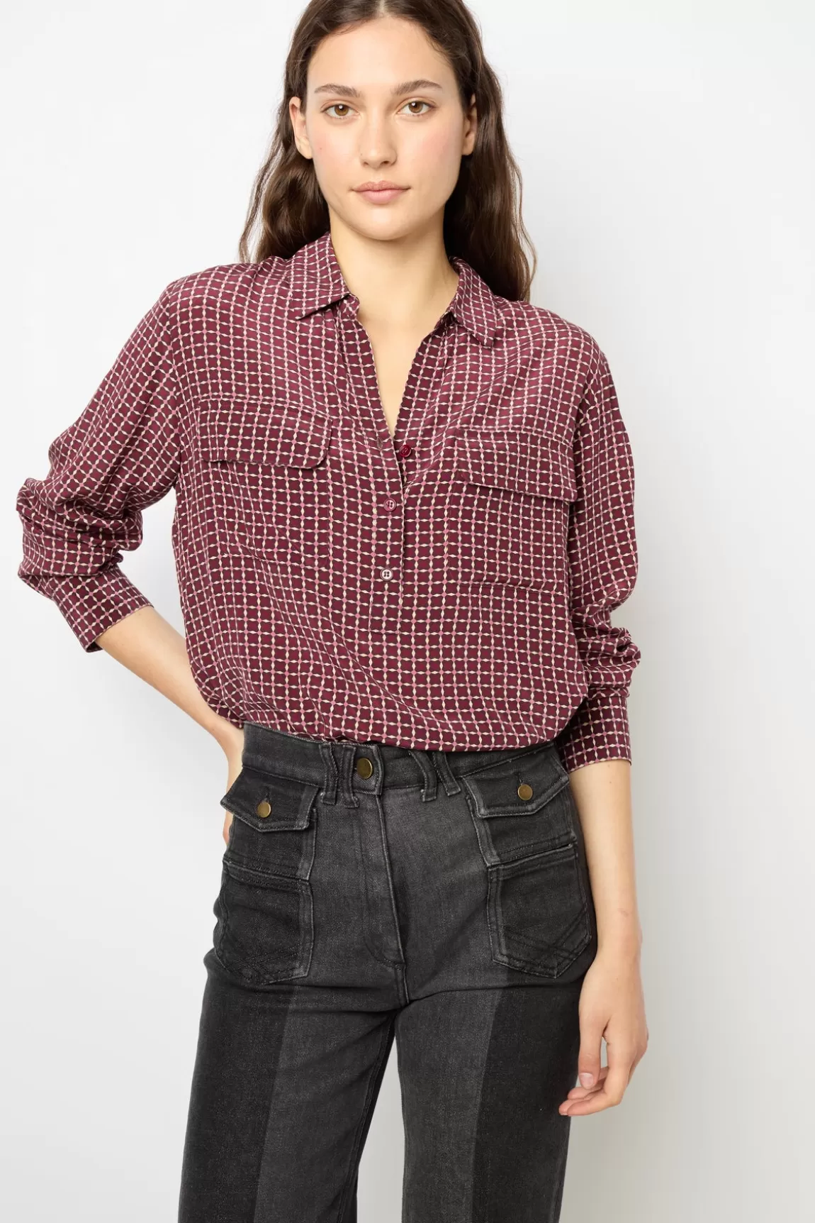 Gerard Darel Blouse imprimée en soie - BERNADETTE