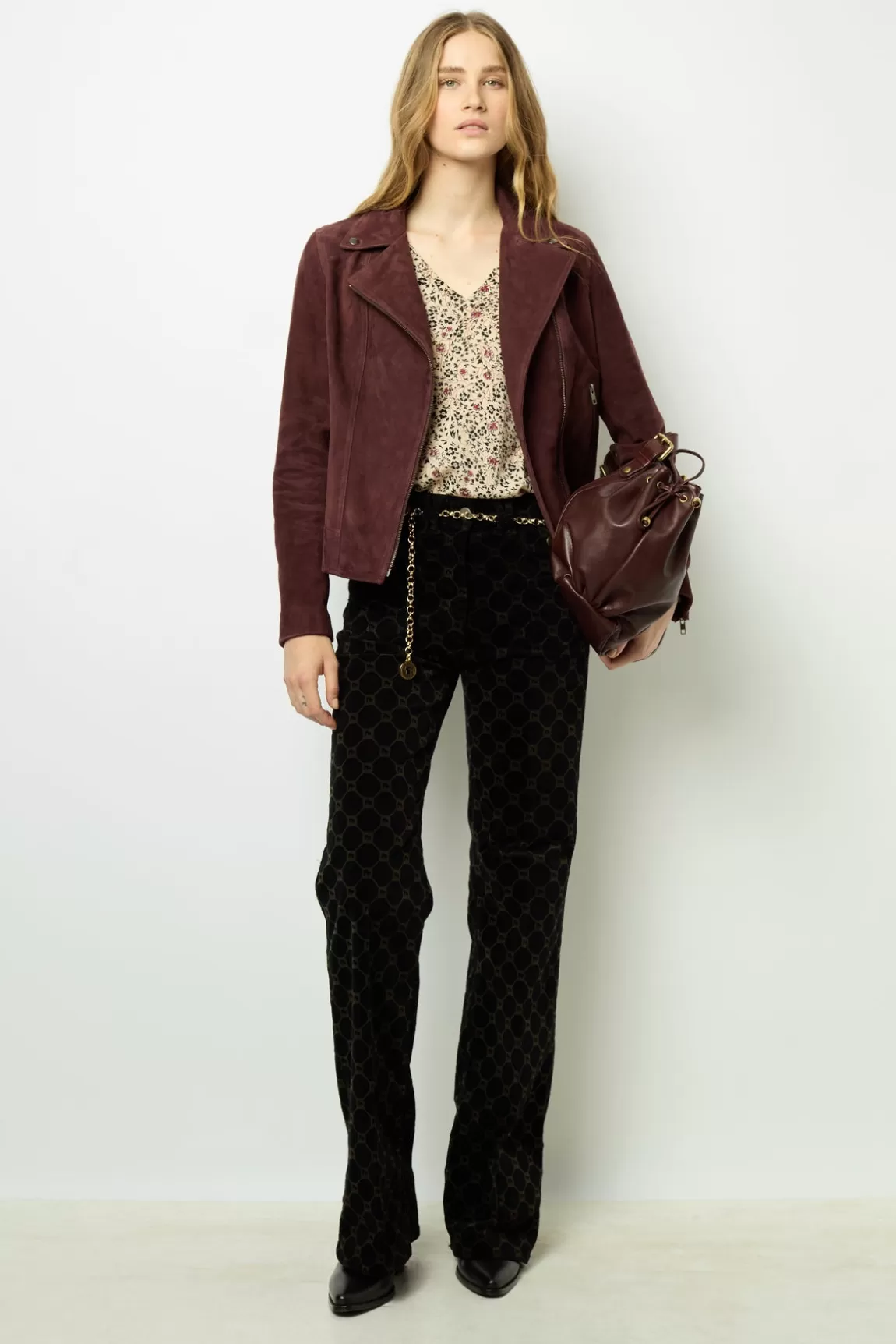 Gerard Darel Blouson en cuir velours - BERNARDE