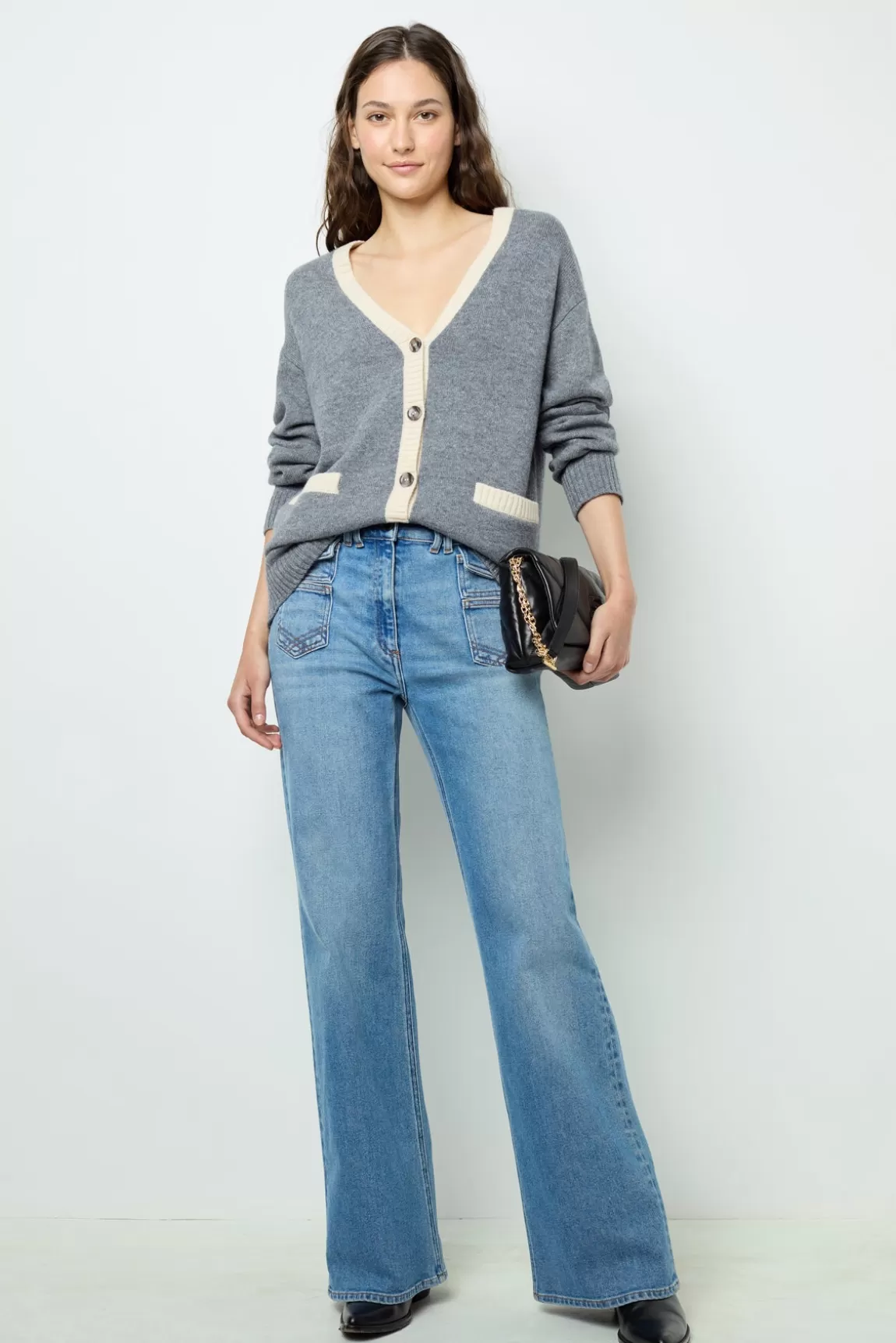 Gerard Darel Gilet bicolore en laine - JANNICE