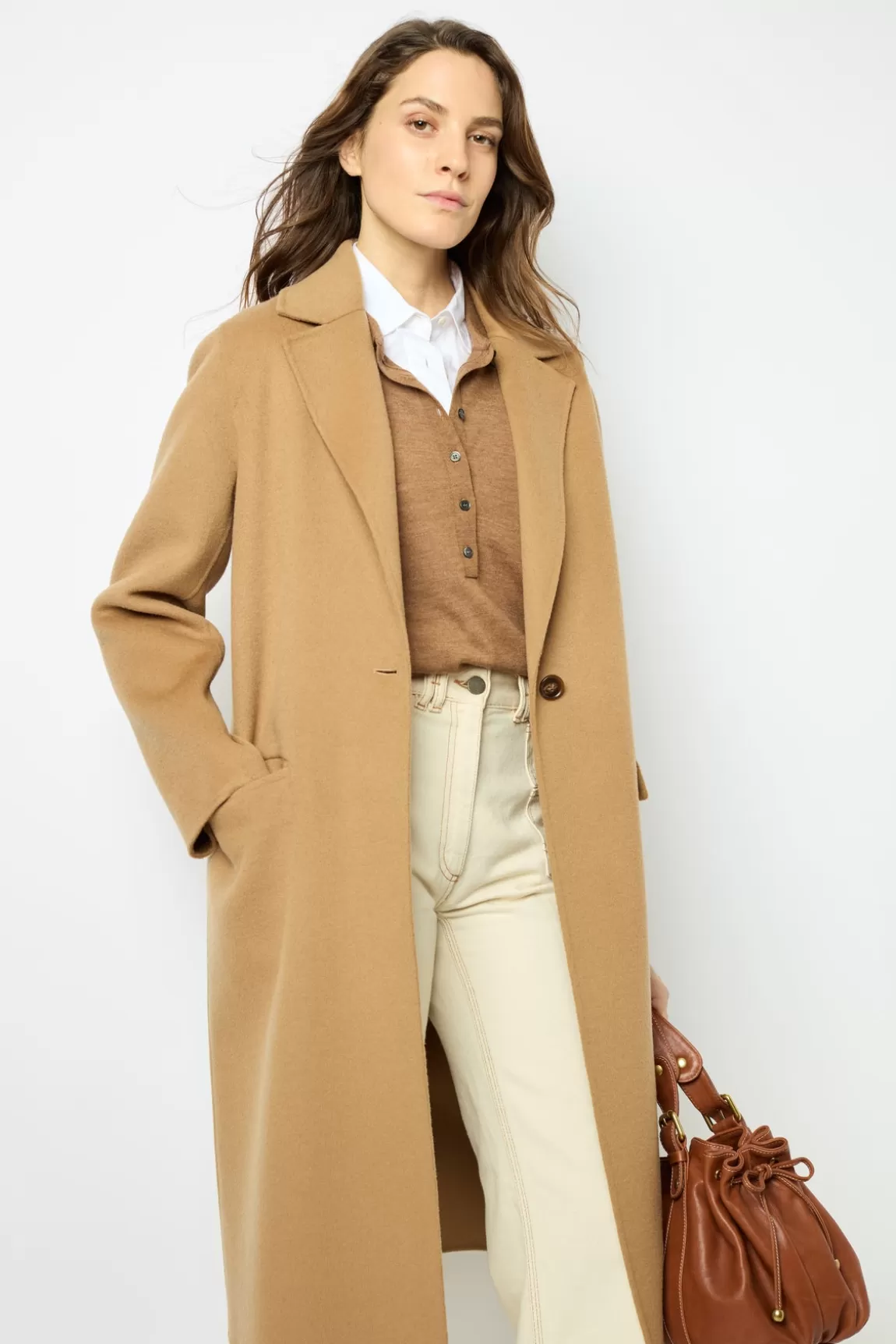 Gerard Darel Manteau droit en laine double-face - LANAIA
