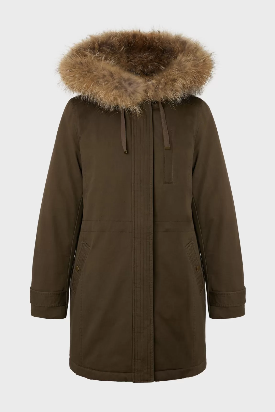 Gerard Darel Parka en coton à capuche et fourrure amovible - SAPHORA