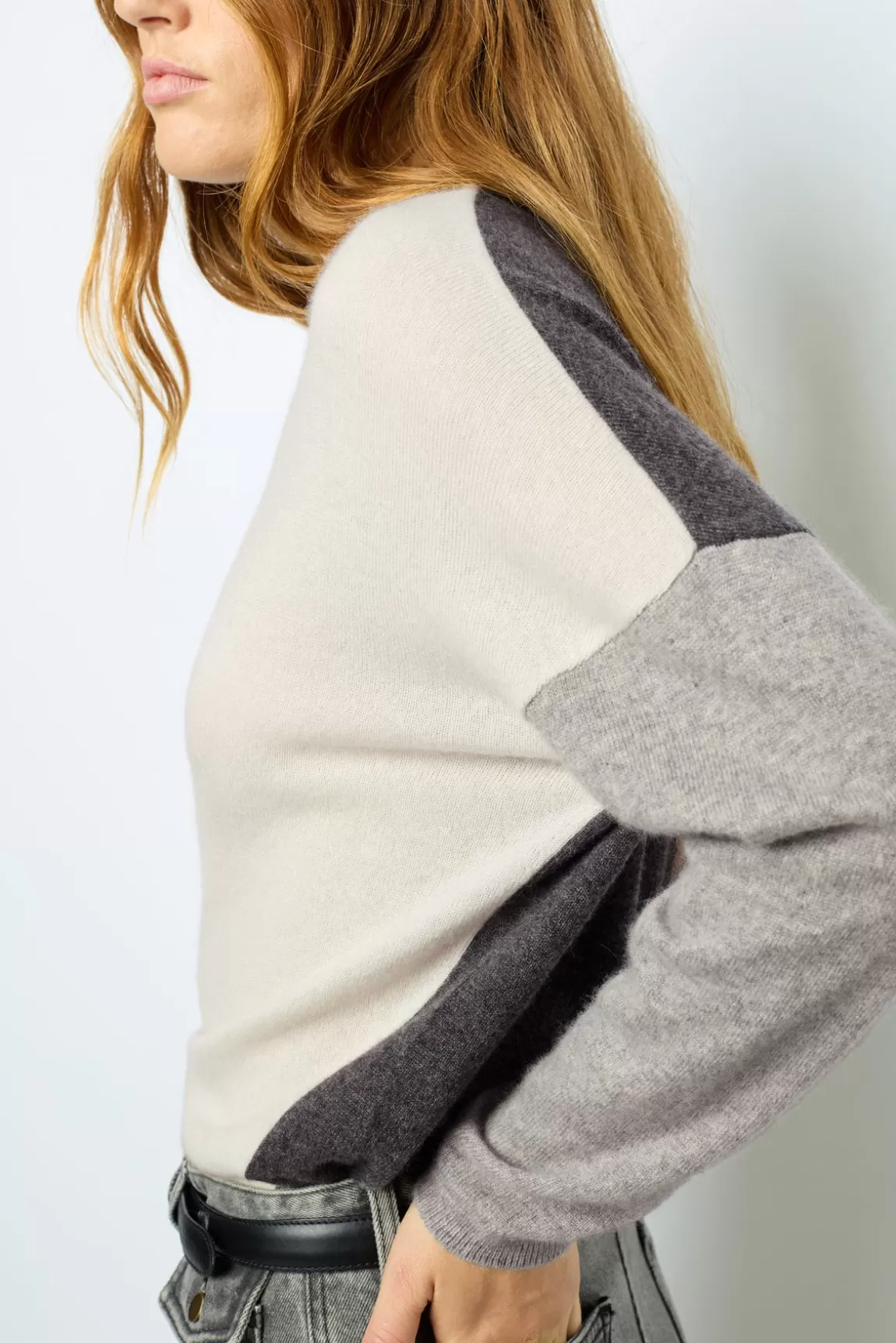 Gerard Darel Pull V color block en cachemire - JALYA