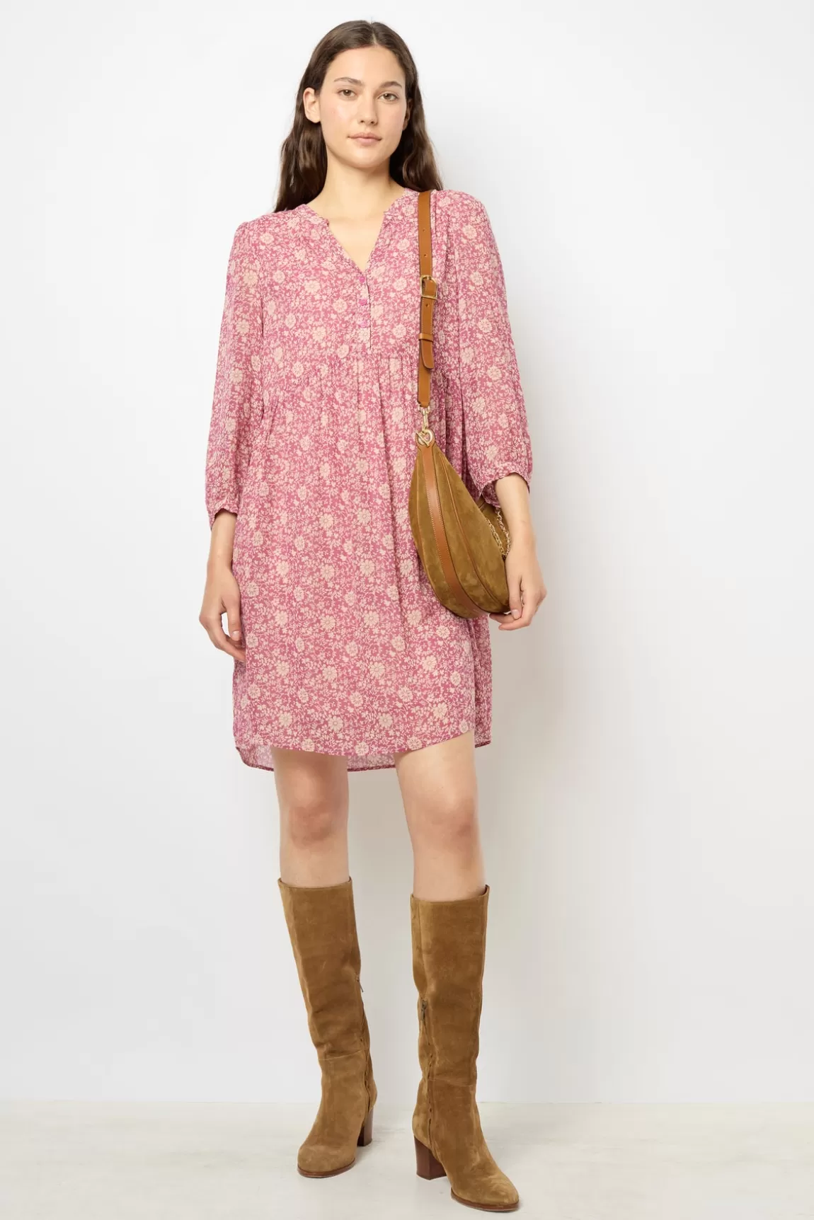 Gerard Darel Robe courte à fleurs bicolores - SERGETTE