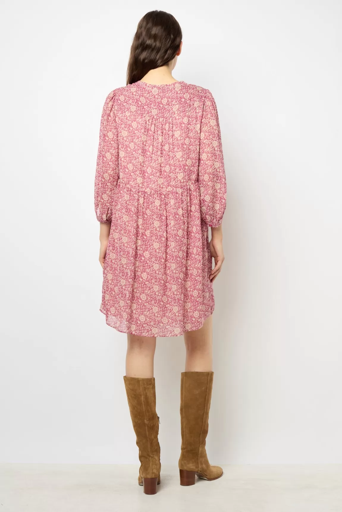 Gerard Darel Robe courte à fleurs bicolores - SERGETTE
