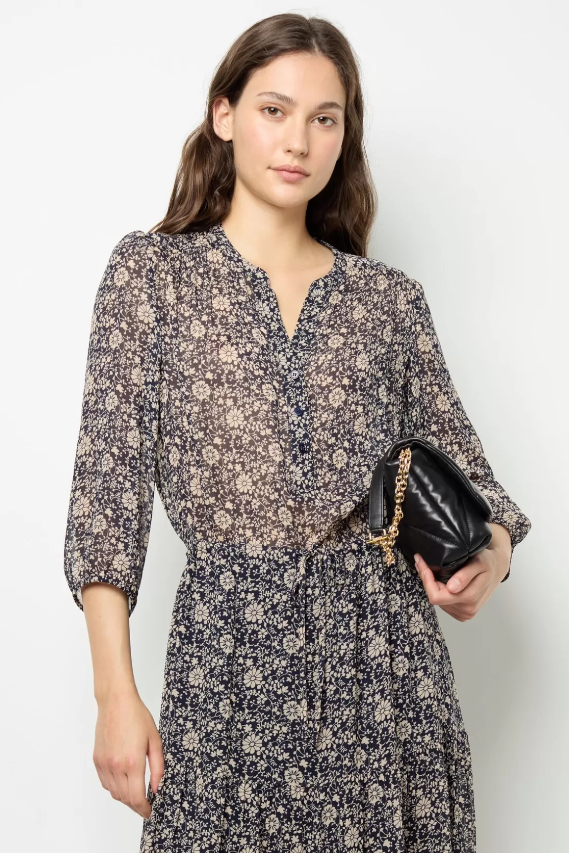 Gerard Darel Robe longue à fleurs bicolores – SABAHE