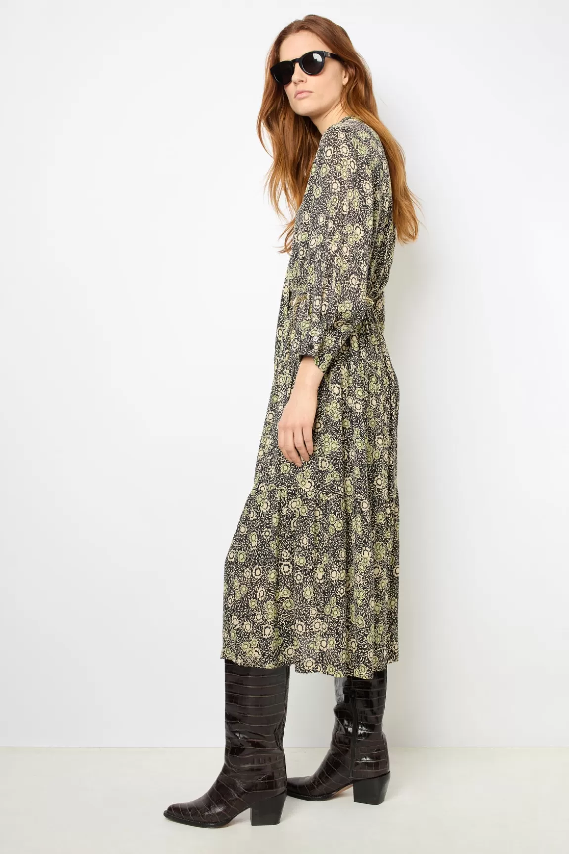 Gerard Darel Robe longue fluide à fleurs - SOLYA