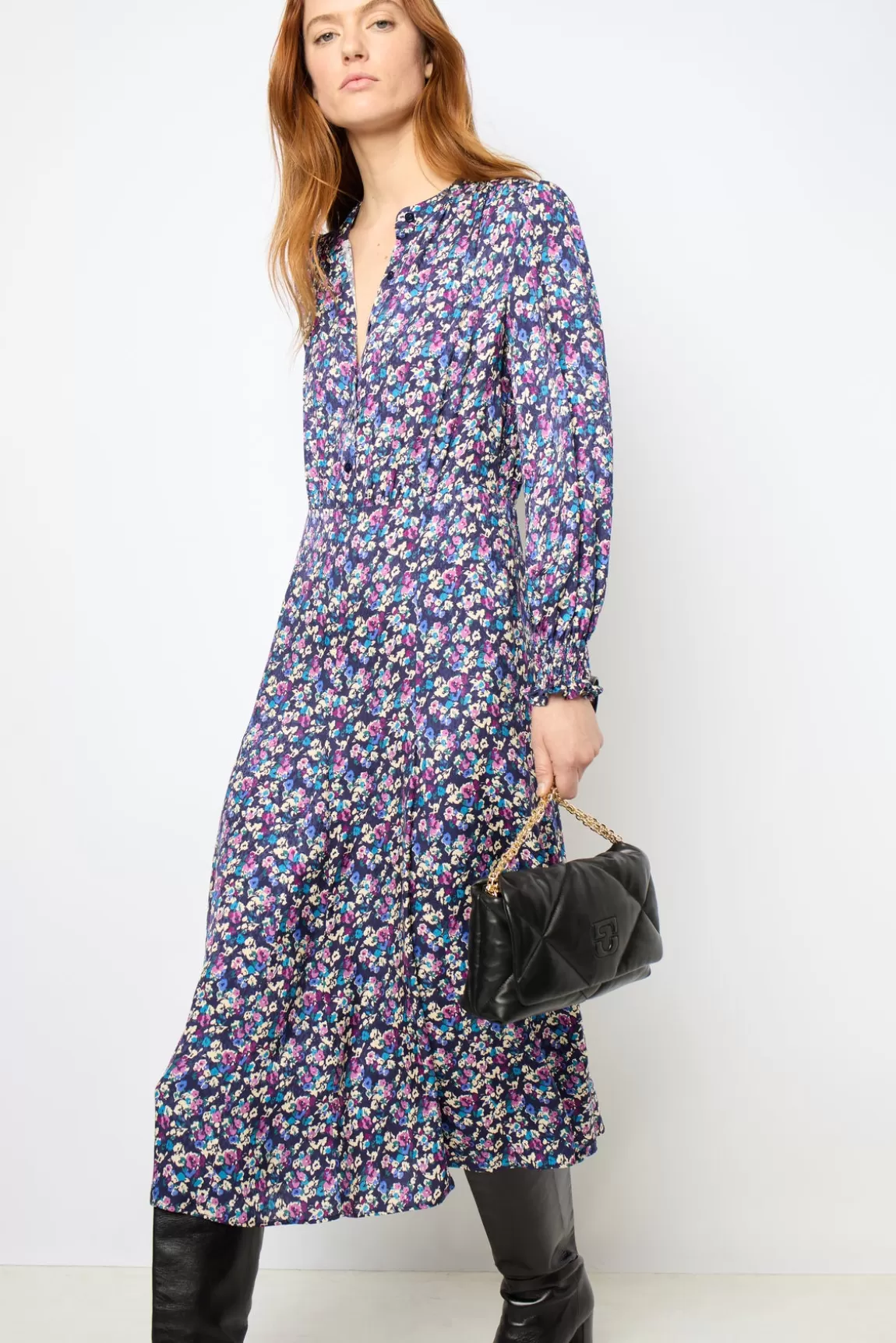 Gerard Darel Robe midi à fleurs - SAMIRA