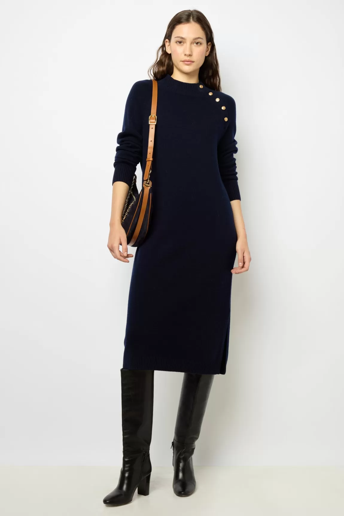 Gerard Darel Robe midi droite en laine - SHAINA