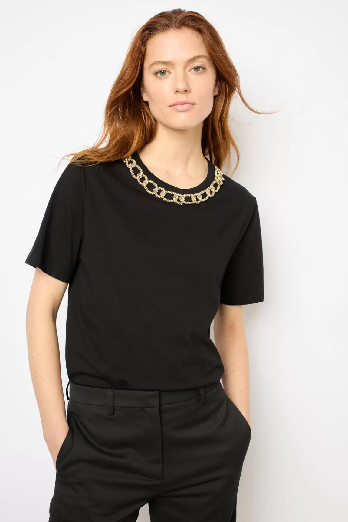 Gerard Darel T-shirt chaîne et strass - AGNES