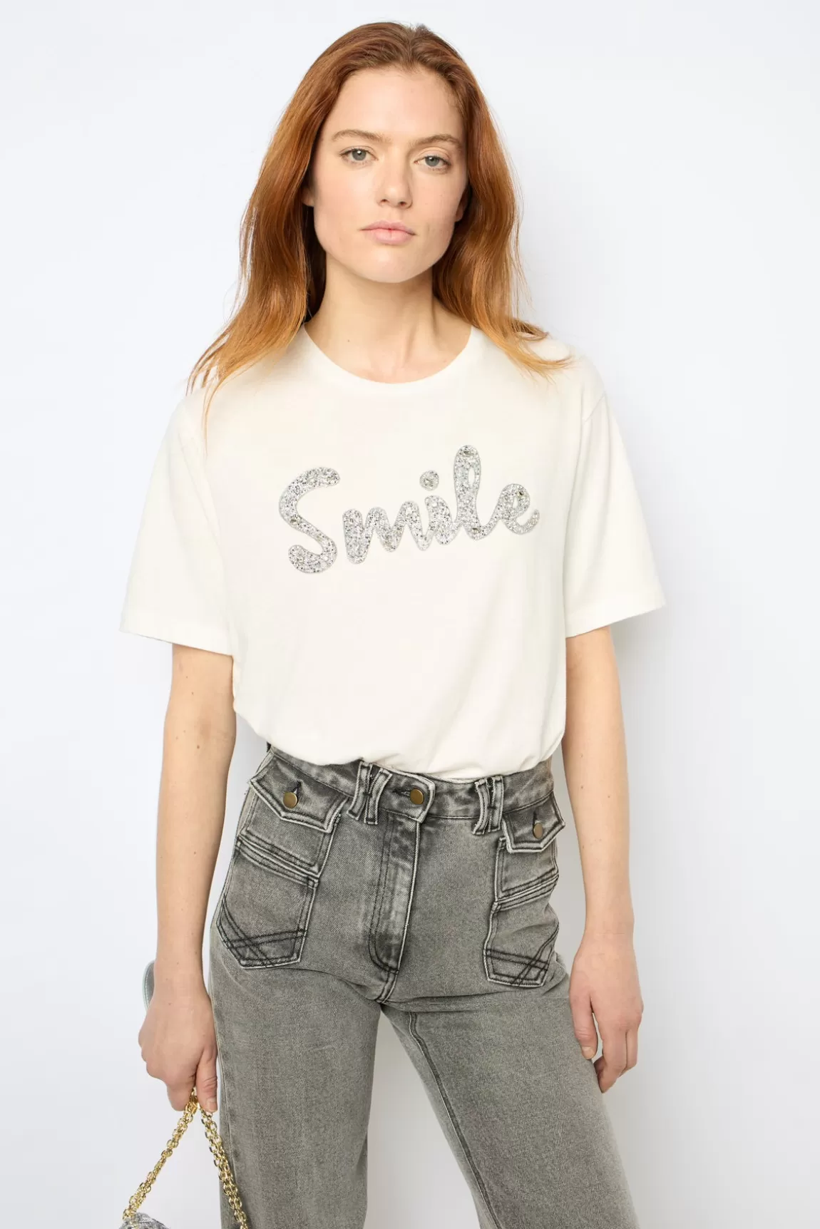 Gerard Darel T-shirt Smile en strass - AZEL