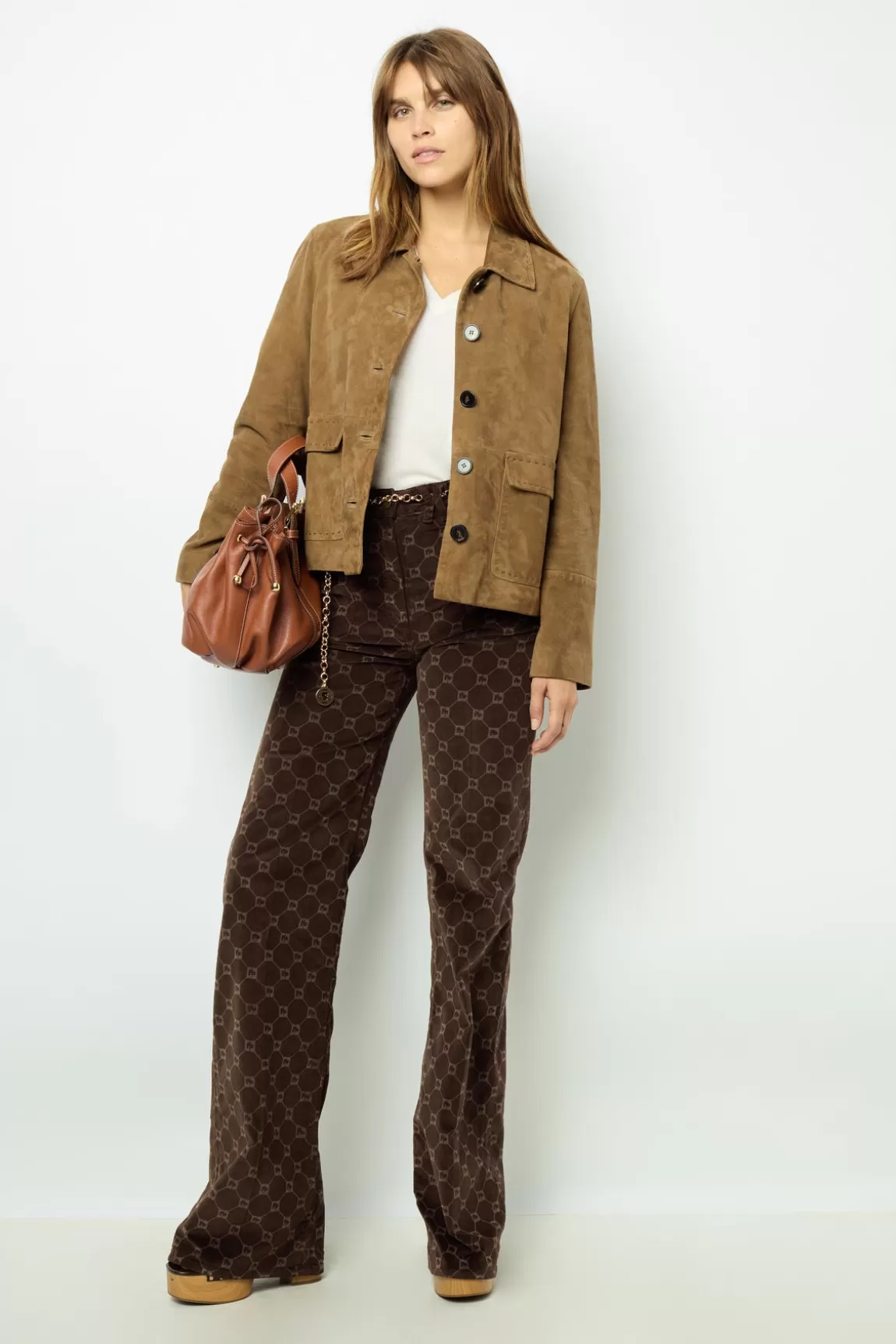 Gerard Darel Veste en cuir velours - BADYA