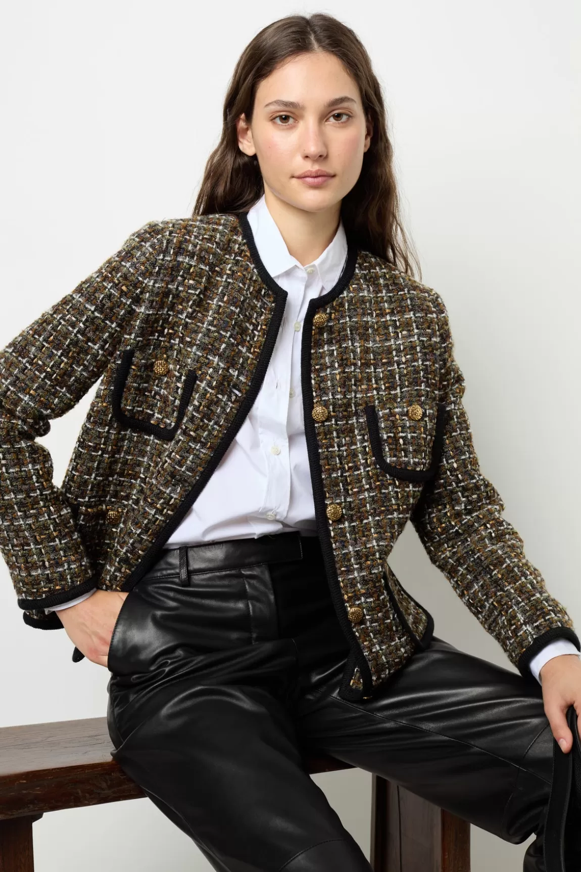 Gerard Darel Veste en tweed et galon - MARGAUX